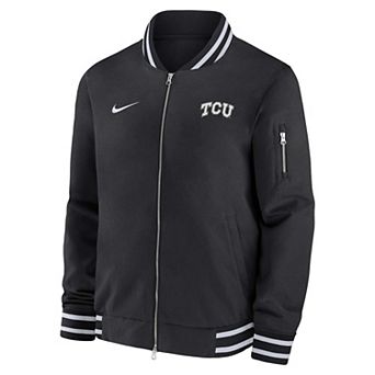 Men's Nike Black TCU Horned Frogs Full-Zip Bomber Jacket