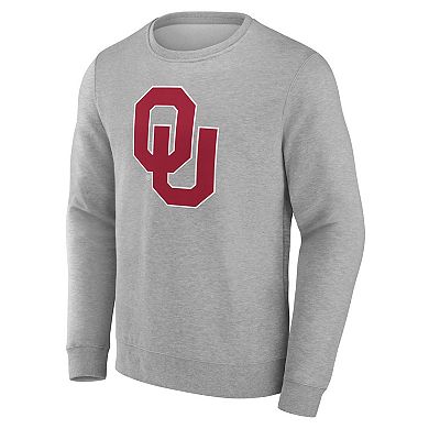 Men's Fanatics Gray Oklahoma Sooners Fleece Pullover Sweatshirt