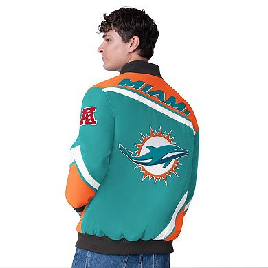 Men's G-III Extreme Aqua Miami Dolphins Maximum Racing Full-Snap Jacket