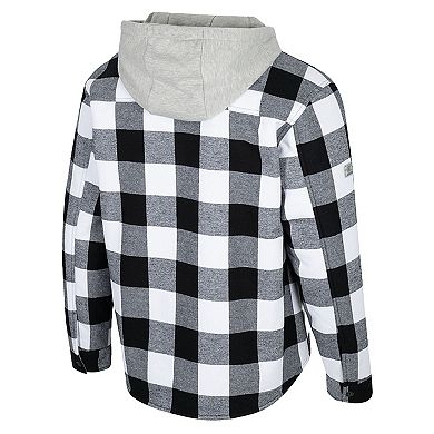 Men's Colosseum Black/White Michigan State Spartans Buffalo Plaid Full-Zip Jacket