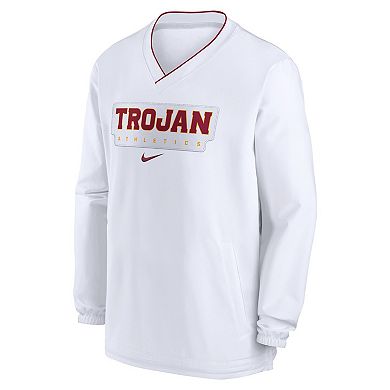 Men's Nike White USC Trojans 2024 Sideline Pullover Windshirt