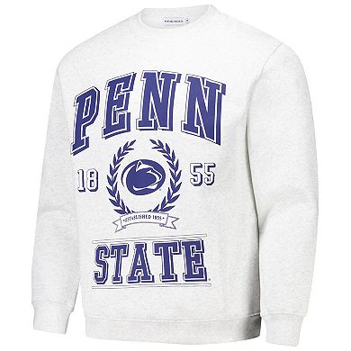 Unisex Established & Co. Ash Penn State Nittany Lions Vintage Crest Pullover Sweatshirt