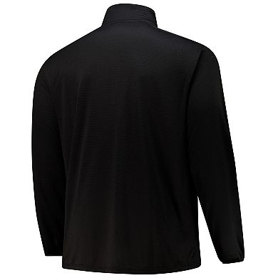 Men's Fanatics Black Chicago Blackhawks Big & Tall Authentic Pro Quarter-Zip Pullover