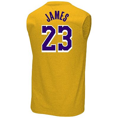 Men s Profile LeBron James Gold Los Angeles Lakers Big Tall Player Muscle Tank