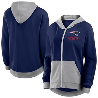 Women's Fanatics Navy New England Patriots Hit It Full-Zip Hoodie