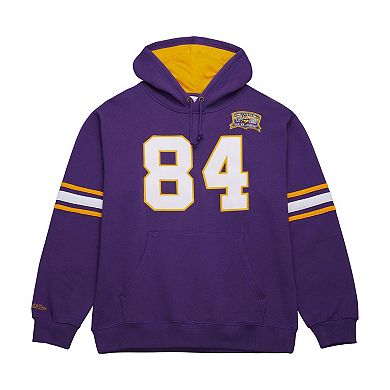 Men's Mitchell & Ness Randy Moss Purple Minnesota Vikings Retired Player Name & Number Pullover Hoodie