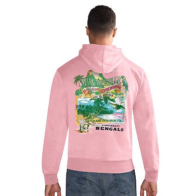 Men's Margaritaville Orange Cincinnati Bengals Time Flies Garment Dyed Pullover Hoodie