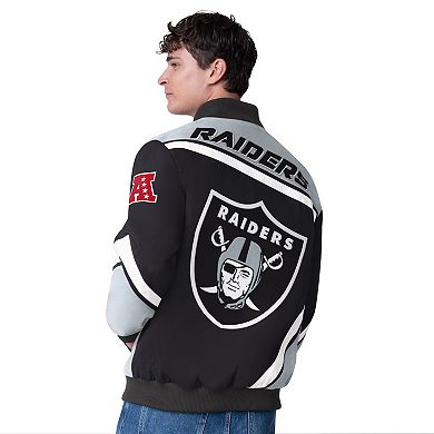 Men's G-III Extreme Black Las Vegas Raiders Maximum Racing Full-Snap Jacket