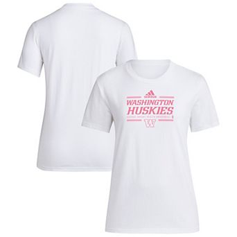 Women's adidas White Washington Huskies 2024 Breast Cancer Awareness Pregame T-Shirt