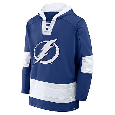 Men's Fanatics Blue Tampa Bay Lightning Inside Line Fleece Pullover Hoodie
