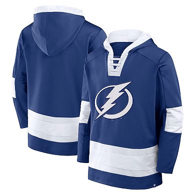 Men's Fanatics Blue Tampa Bay Lightning Inside Line Fleece Pullover Hoodie