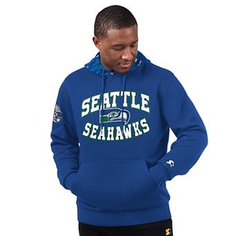 Men's Starter Royal Seattle Seahawks Thursday Night Gridiron Vintage Logo Pullover Hoodie
