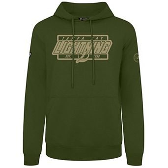 Men's Levelwear Olive Tampa Bay Lightning Podium Pullover Hoodie