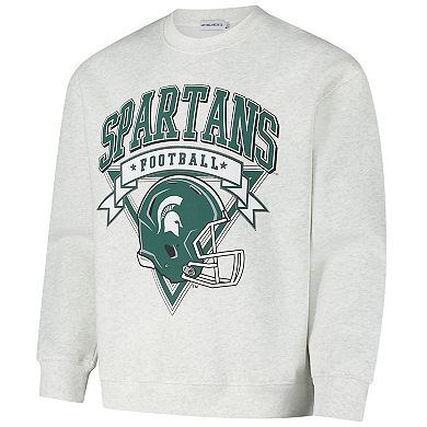 Unisex Established & Co. Ash Michigan State Spartans Vintage Crest Pullover Sweatshirt