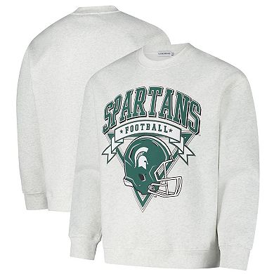 Unisex Established & Co. Ash Michigan State Spartans Vintage Crest Pullover Sweatshirt