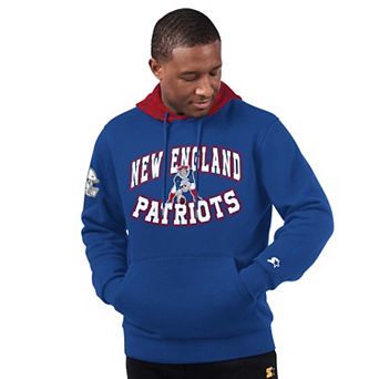 Men's Starter Royal New England Patriots Thursday Night Gridiron Vintage Logo Pullover Hoodie