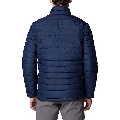 Men's Columbia Navy Michigan Wolverines Double Blitz Omni-Heat Infinity Insulated Full-Zip Jacket
