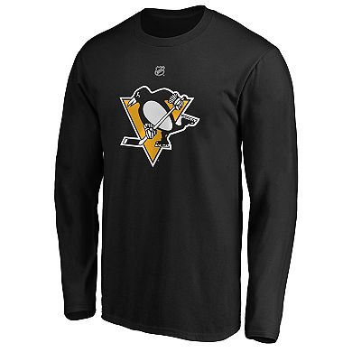 Men's Fanatics Evgeni Malkin Black Pittsburgh Penguins Authentic Stack Name & Number T-Shirt