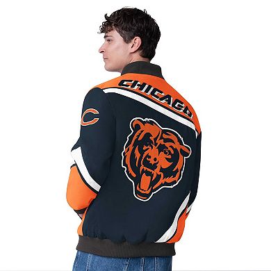 Men's G-III Extreme Navy Chicago Bears Maximum Racing Full-Snap Jacket