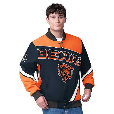 Men's G-III Extreme Navy Chicago Bears Maximum Racing Full-Snap Jacket