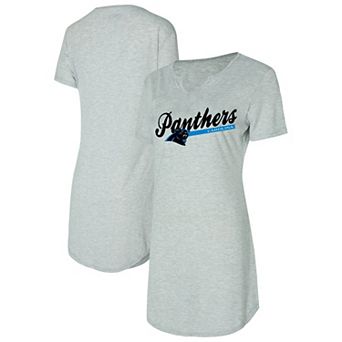 Women's Concepts Sport Gray Carolina Panthers Petition Knit Nightshirt