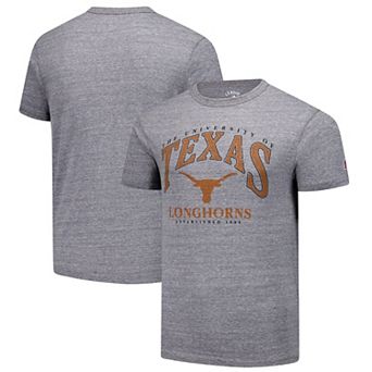 Men's League Collegiate Wear Heather Gray Texas Longhorns Tall Arch 2.0 Victory Falls Tri-Blend T-Shirt