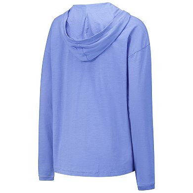 Women's League Collegiate Wear Light Blue Auburn Tigers Slub Long Sleeve V-Neck Hoodie T-Shirt