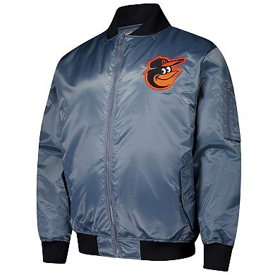 Men's Profile Charcoal Baltimore Orioles Big & Tall Full-Zip Bomber Jacket