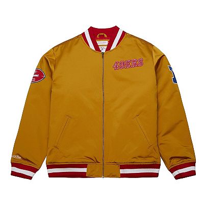 San Francisco 49ers ジャケット Men's Mitchell & Ness Gold San Francisco 49ers Heavyweight Full