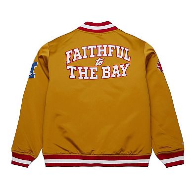 Men's Mitchell & Ness Gold San Francisco 49ers Heavyweight Full-Zip Satin Jacket