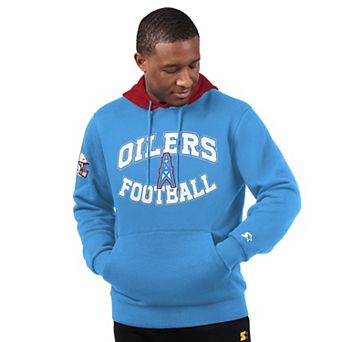 Men's Starter Light Blue Houston Oilers Thursday Night Gridiron Vintage Logo Pullover Hoodie