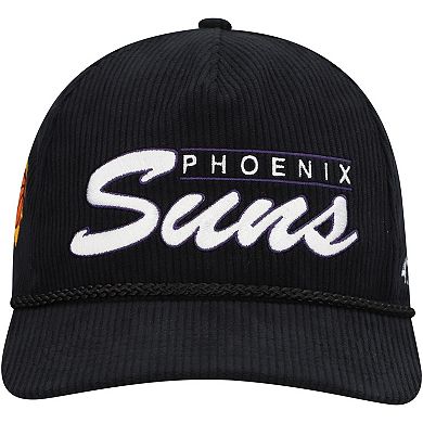 Men's '47 Black Phoenix Suns Double Header Sidepatch Cord Hitch Adjustable Hat