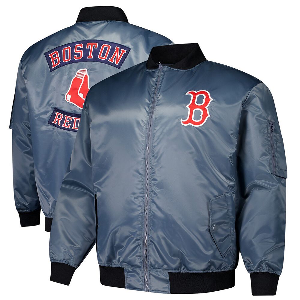 Men's Profile Charcoal Boston Red Sox Big & Tall Full-Zip Bomber