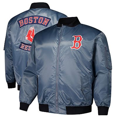 Men's Profile Charcoal Boston Red Sox Big & Tall Full-Zip Bomber