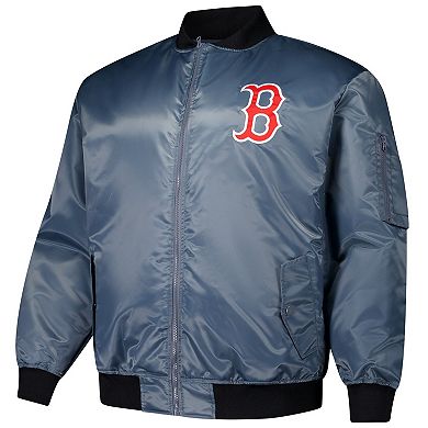 Men's Profile Charcoal Boston Red Sox Big & Tall Full-Zip Bomber Jacket