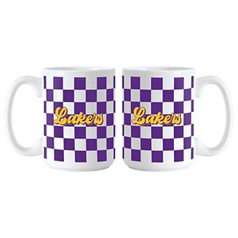Los Angeles Lakers 2-Pack 15oz. Checkered Wordmark Mug Set