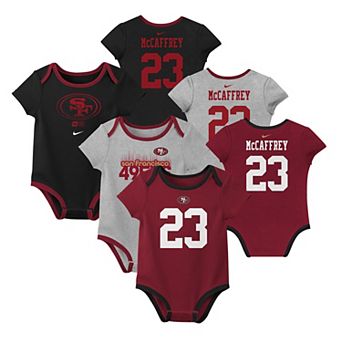 Newborn & Infant Nike Christian McCaffrey San Francisco 49ers Name & Number 3-Pack Bodysuit Set