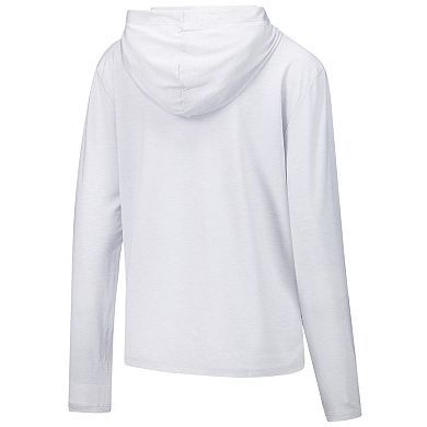 Women's Under Armour White Maryland Terrapins Super-Soft Breezy Long Sleeve Tri-Blend Hoodie T-Shirt
