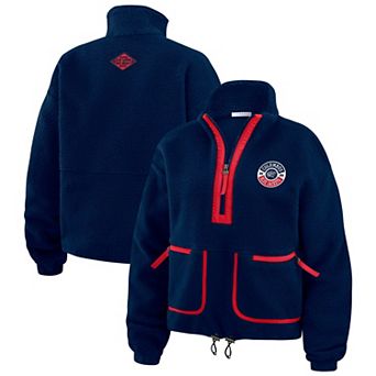 Women's WEAR by Erin Andrews Navy Columbus Blue Jackets Polar Fleece Half-Zip Jacket