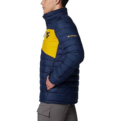 Men's Columbia Navy West Virginia Mountaineers Double Blitz Omni-Heat Infinity Insulated Full-Zip Jacket
