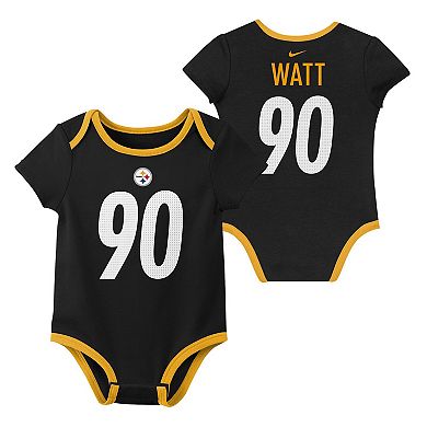 Newborn & Infant Nike T.J. Watt Pittsburgh Steelers Name & Number 3-Pack Bodysuit Set