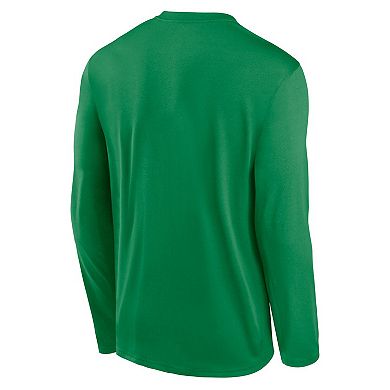 Men's Nike Green Oregon Ducks Primetime Center Lockup Two-Hit Legend Long Sleeve T-Shirt
