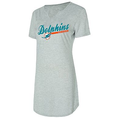 Women's Concepts Sport Gray Miami Dolphins Petition Knit Nightshirt