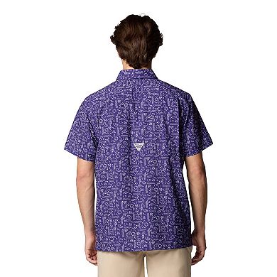 Men's Columbia PFG Purple Baltimore Ravens Super Slack Tide Omni-Wick Button-Up Shirt