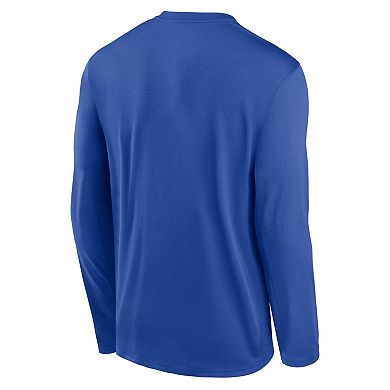 Men's Nike Royal Duke Blue Devils Primetime Center Lockup Two-Hit Legend Long Sleeve T-Shirt