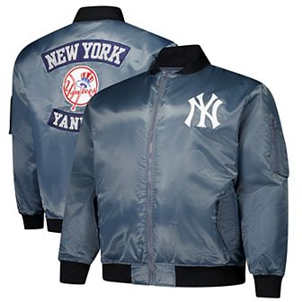 Men's Profile Charcoal New York Yankees Big & Tall Full-Zip Bomber Jacket