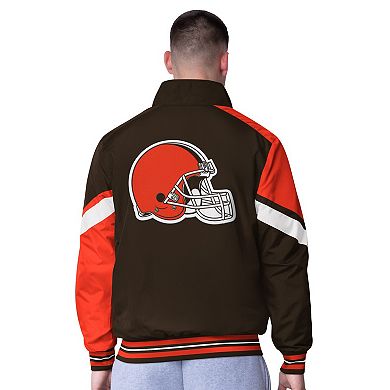 Men's G-III Extreme Brown Cleveland Browns Strong Arm Reversible Full-Zip Jacket