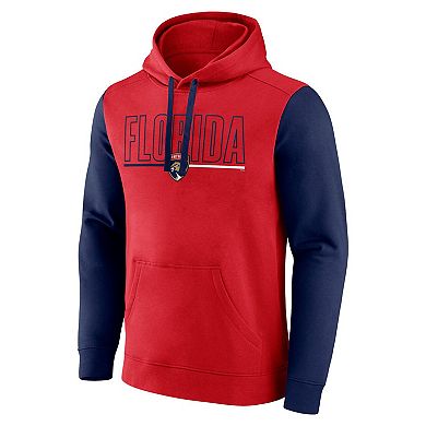 Men's Logo Athletic Red Florida Panthers Deliver Fleece Pullover Hoodie