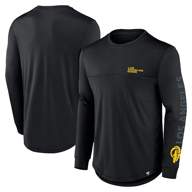 Men s Fanatics Black Los Angeles Rams Blackout Long Sleeve T Shirt