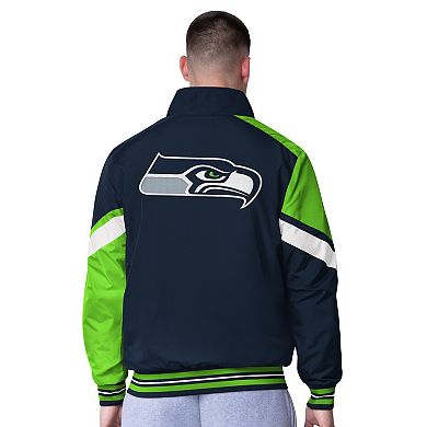 Men's G-III Extreme College Navy Seattle Seahawks Strong Arm Reversible Full-Zip Jacket